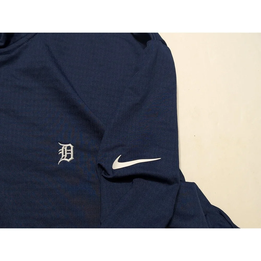 NIKE Detroit Tigers MLB Quarter Zip Pullover Mens XXL Navy Team Issue